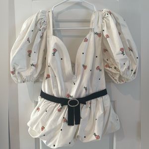 Revolve top low cut back zip top XS